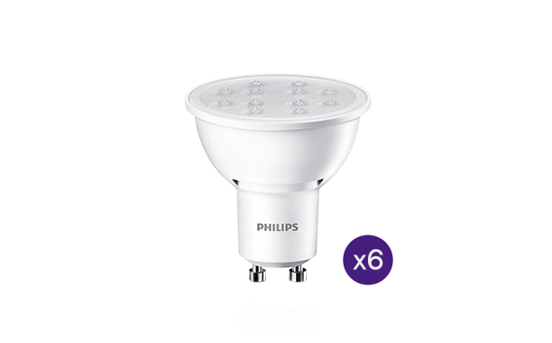 Kit 6 lampadine LED - Faretto 4,6W (50W) - GU10 - Luce Calda
