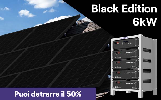 Impianto fotovoltaico da 6 kW e sistema di accumulo da 10 kWh - Black  Edition