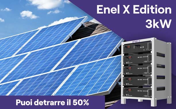 Impianto fotovoltaico da 3 kW e sistema di accumulo da 5 kWh - Enel X  Edition