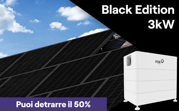 Impianto fotovoltaico da 3 kW e sistema di accumulo da 5,8 kWh - Black Edition