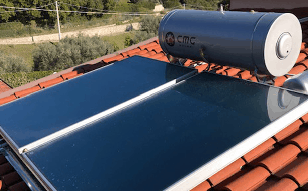 Solari Impianto Solare Termico Circolazione Naturale da 200L su tetto 